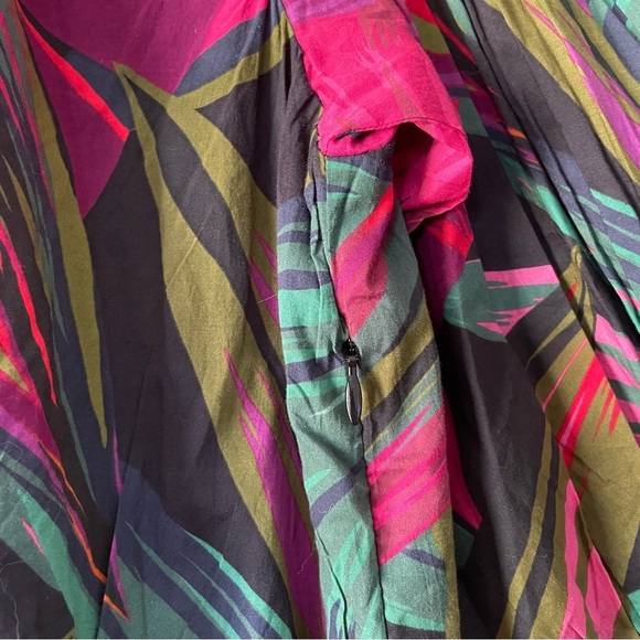 FARM Rio Midnight Leaves Mini Dress Women’s S Smocked Ruffle Puff Sleeve Cotton - Picture 16 of 16